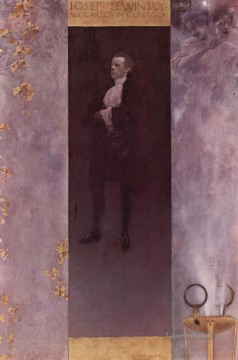 Portratdes Schauspielers Josef Lewin skyals Carlos Symbolism Gustav Klimt Oil Paintings